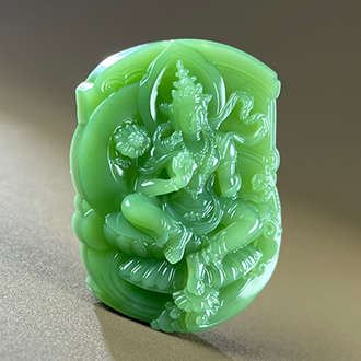 和田玉 碧玉作品 度母觀音